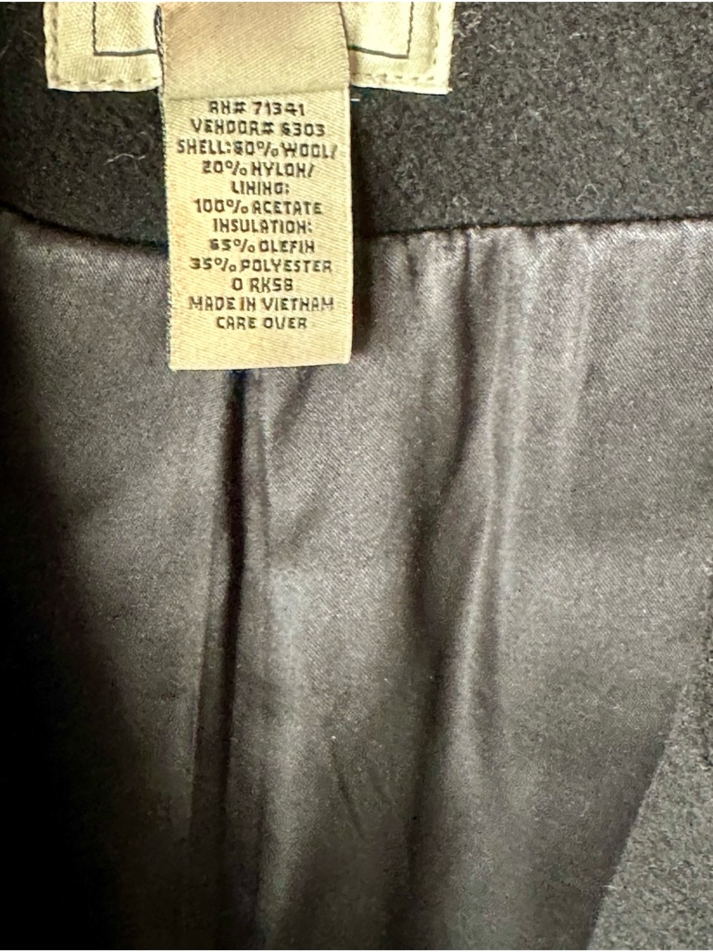 L L Bean Womens Vintage Inspired Blk Dble Breasted Wool Rayon Blend Pea Coat - Picture 11 of 14
